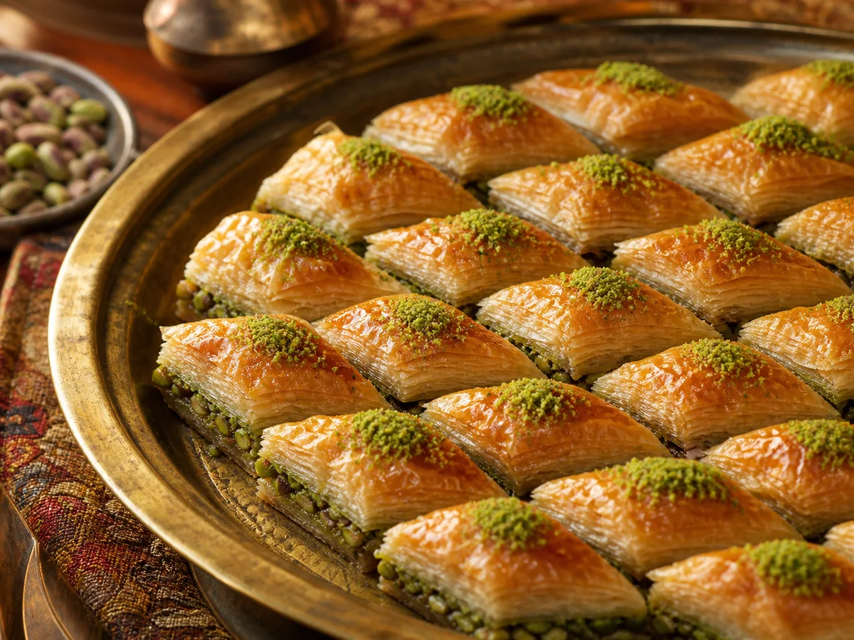 Bakllava Turke me Fistikë dhe Sherbet Limoni - recetë tradicionale shqiptare 