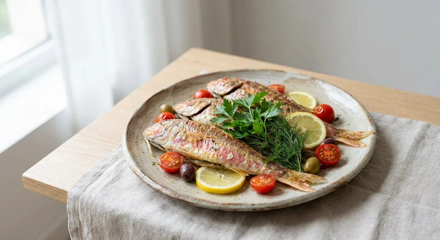 Barbun i Pjekur në Furrë - recetë tradicionale shqiptare mish & peshk nga Vlore