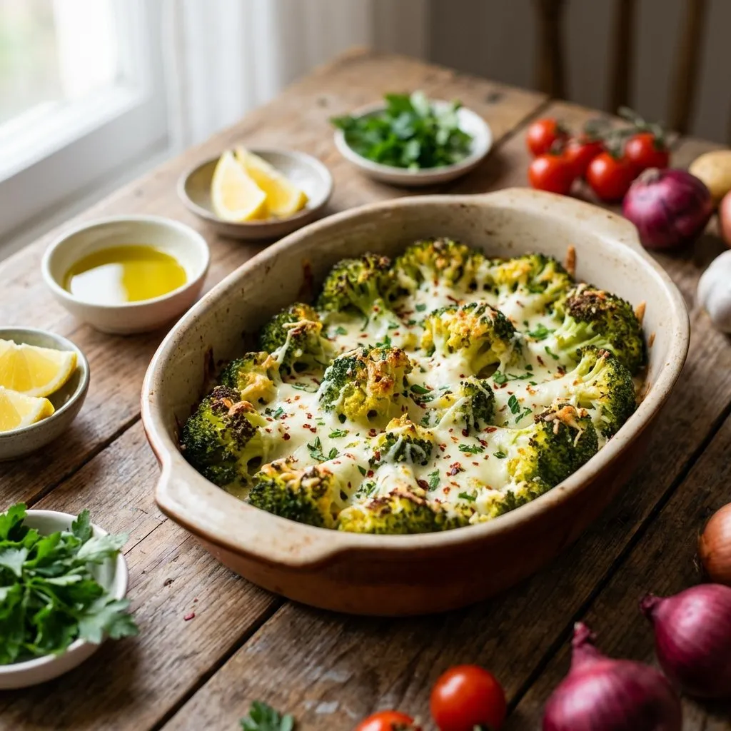 Brokoli i Pjekur me Djathë - recetë tradicionale shqiptare perimet nga Shkoder