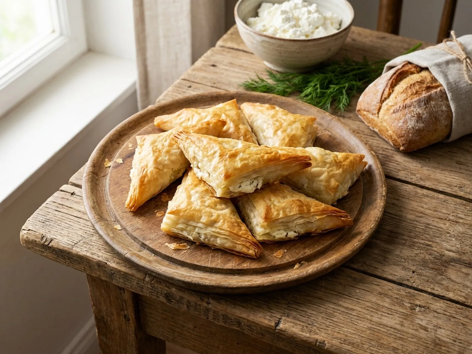 Byrek trekëndësh me gjizë - Receta Familjare në Shtëpi - recetë tradicionale shqiptare buka & brumera nga Gjirokaster