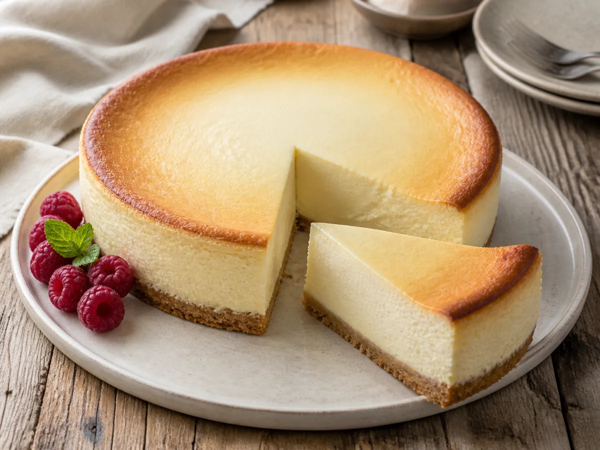 Ëmbëlsira pa furrë: si ta përdorni në kuzhinë - Cheesecake i Pjekur me Krem Djathi