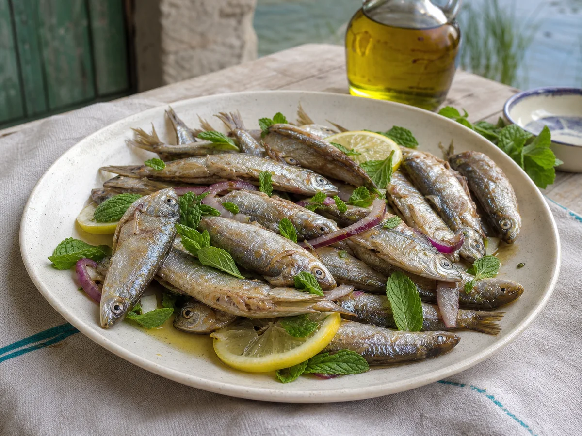 Cironka me Mente, Hudhër dhe Limon - recetë tradicionale shqiptare mish & peshk nga Prespë