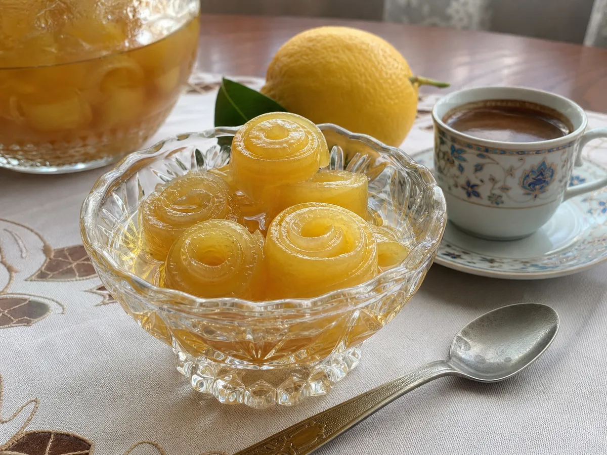 Gliko Limoni me Lëkurë të Mbështjellë - Recetë tradicionale shqiptare
