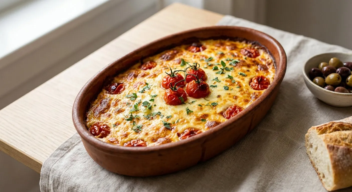 Kaçkavall i Pjekur me Domate - Recetë tradicionale shqiptare