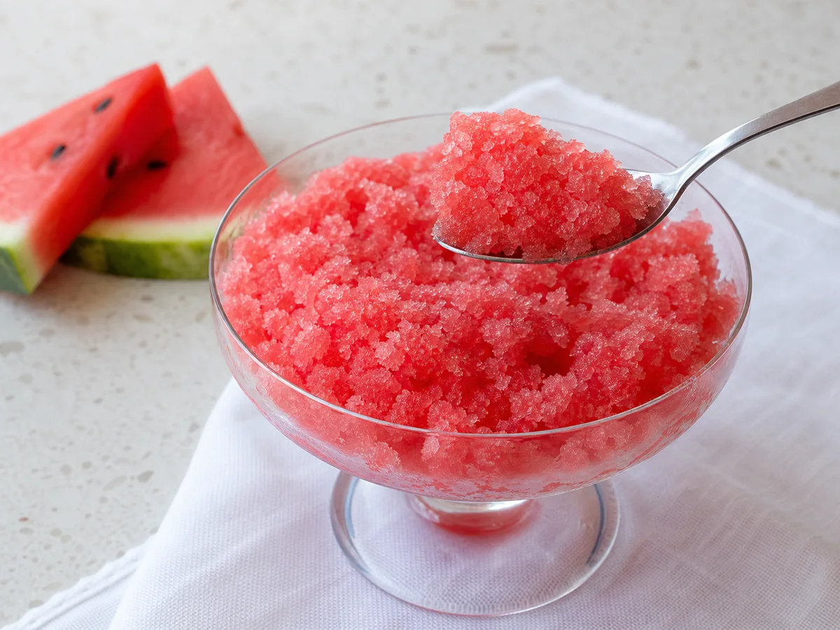 Kasatë me Shalqi: Granita e Freskët e Verës - recetë tradicionale shqiptare ëmbëlsira