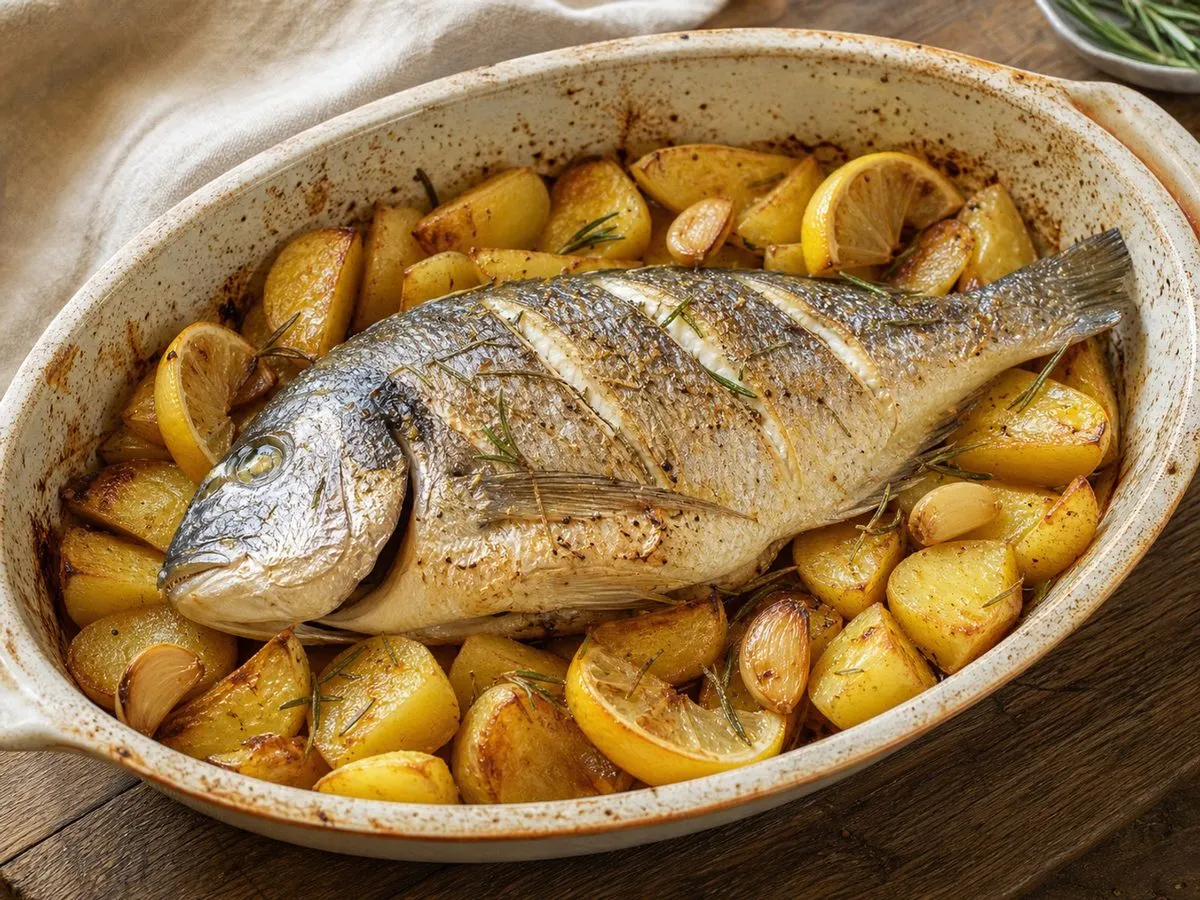 Kocë në Furrë me Patate - recetë tradicionale shqiptare mish & peshk nga Vlorë
