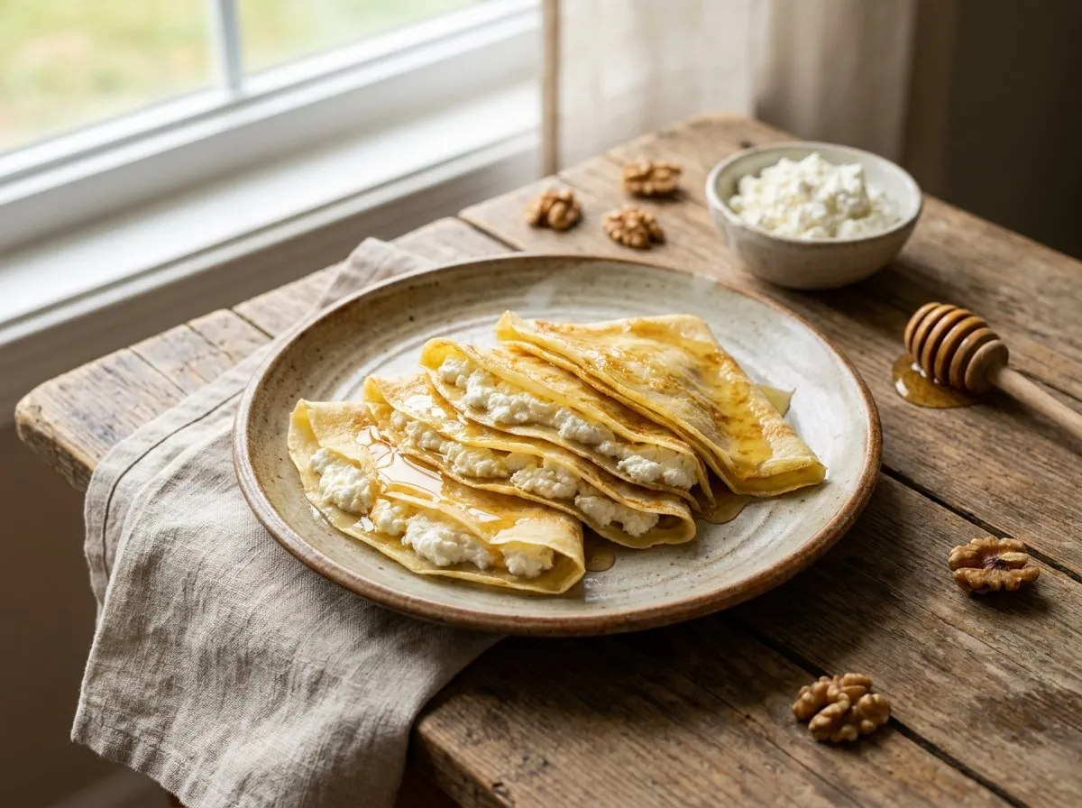 Krepa me Gjizë dhe Mjaltë - Recetë tradicionale shqiptare