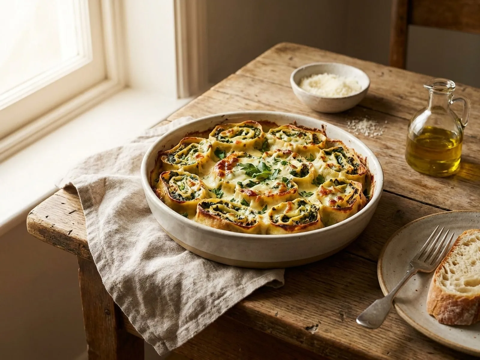 Lazanja role me spinaq dhe rikota - Si ta Bëni në Shtëpi - recetë tradicionale shqiptare buka & brumera nga Gjirokaster
