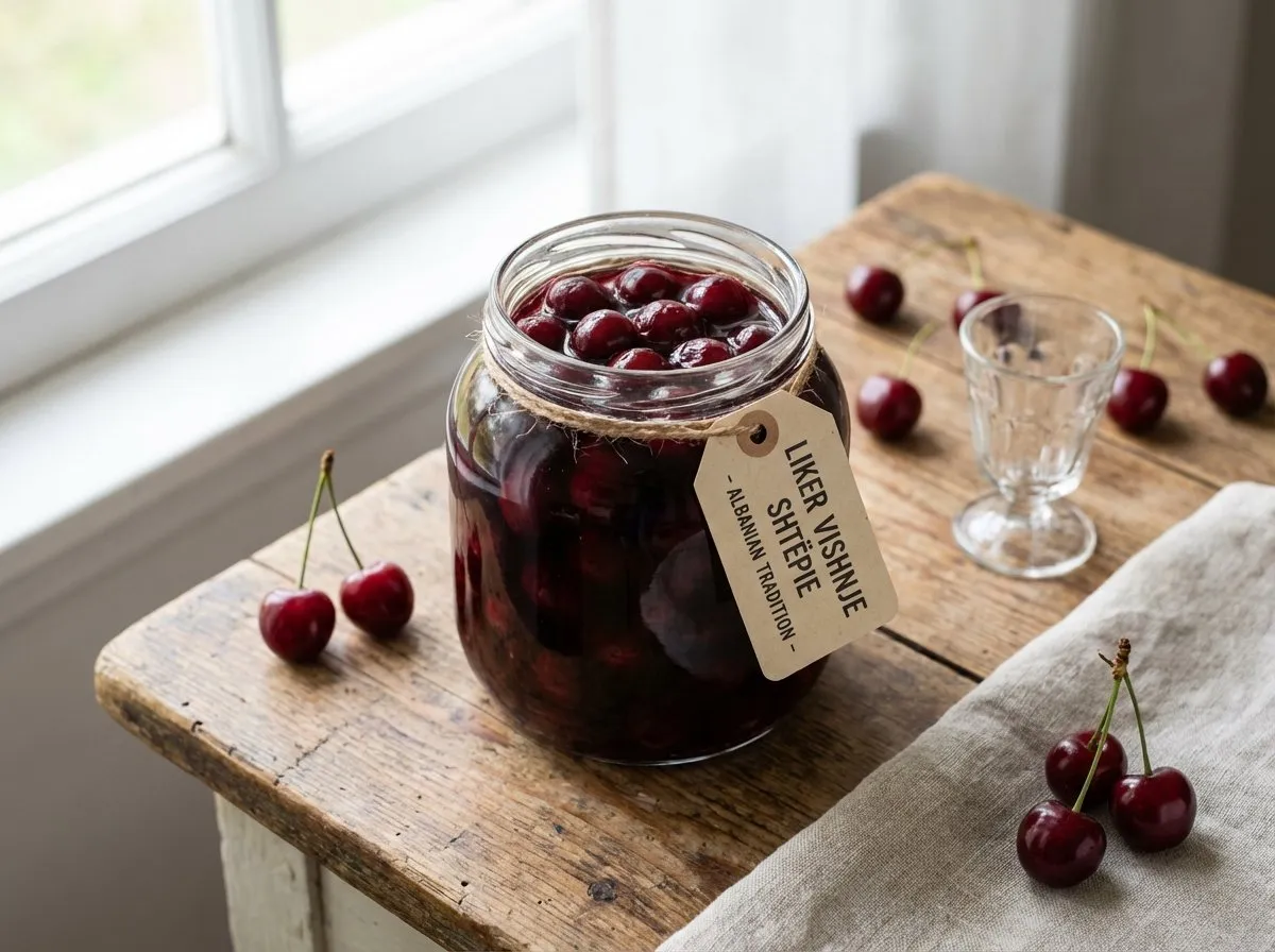Liker Vishnje Shtëpie - Recetë tradicionale shqiptare