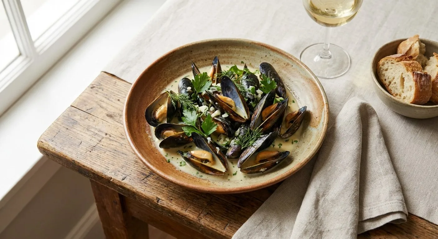 Midhje me Verë të Bardhë - recetë tradicionale shqiptare mish & peshk nga Vlore