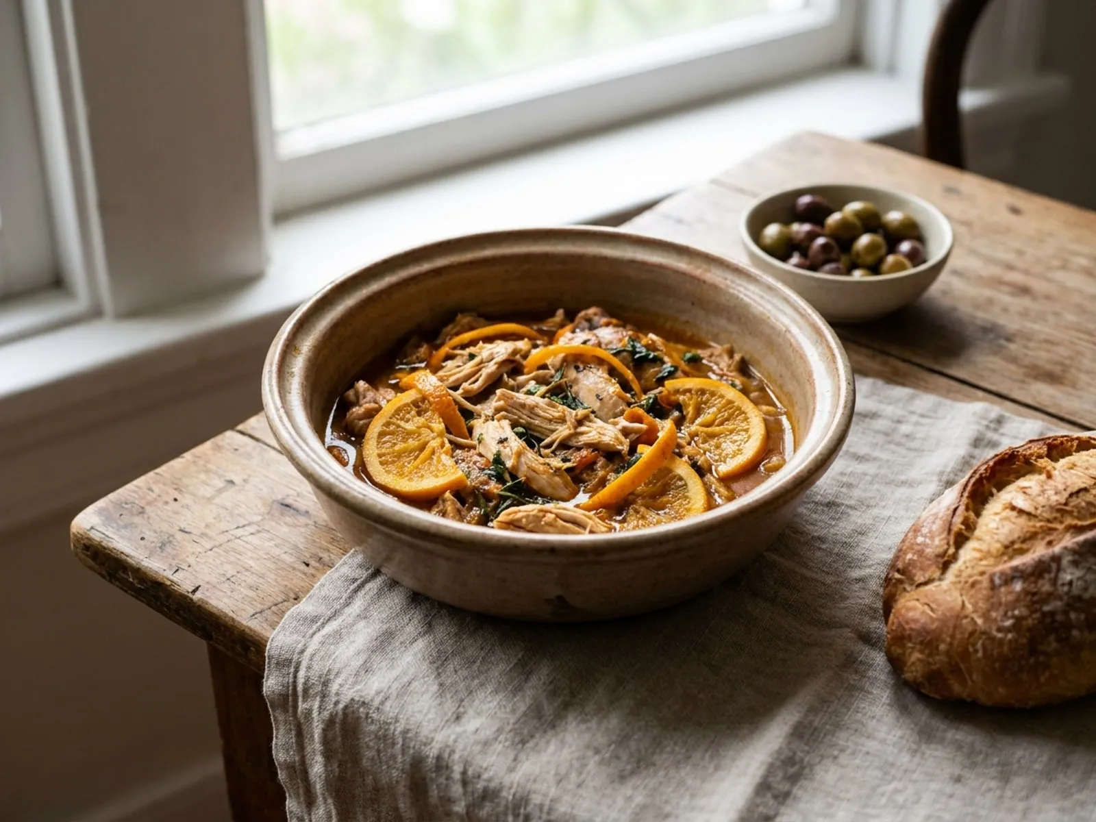 Mish pule me portokalle - Receta Tradicionale në Shtëpi - recetë tradicionale shqiptare mish & peshk nga Elbasan