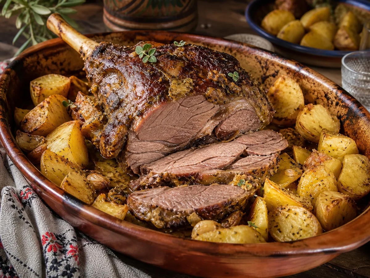 Mish Qingji në Furrë me Patate dhe Hudhër - recetë tradicionale shqiptare 
