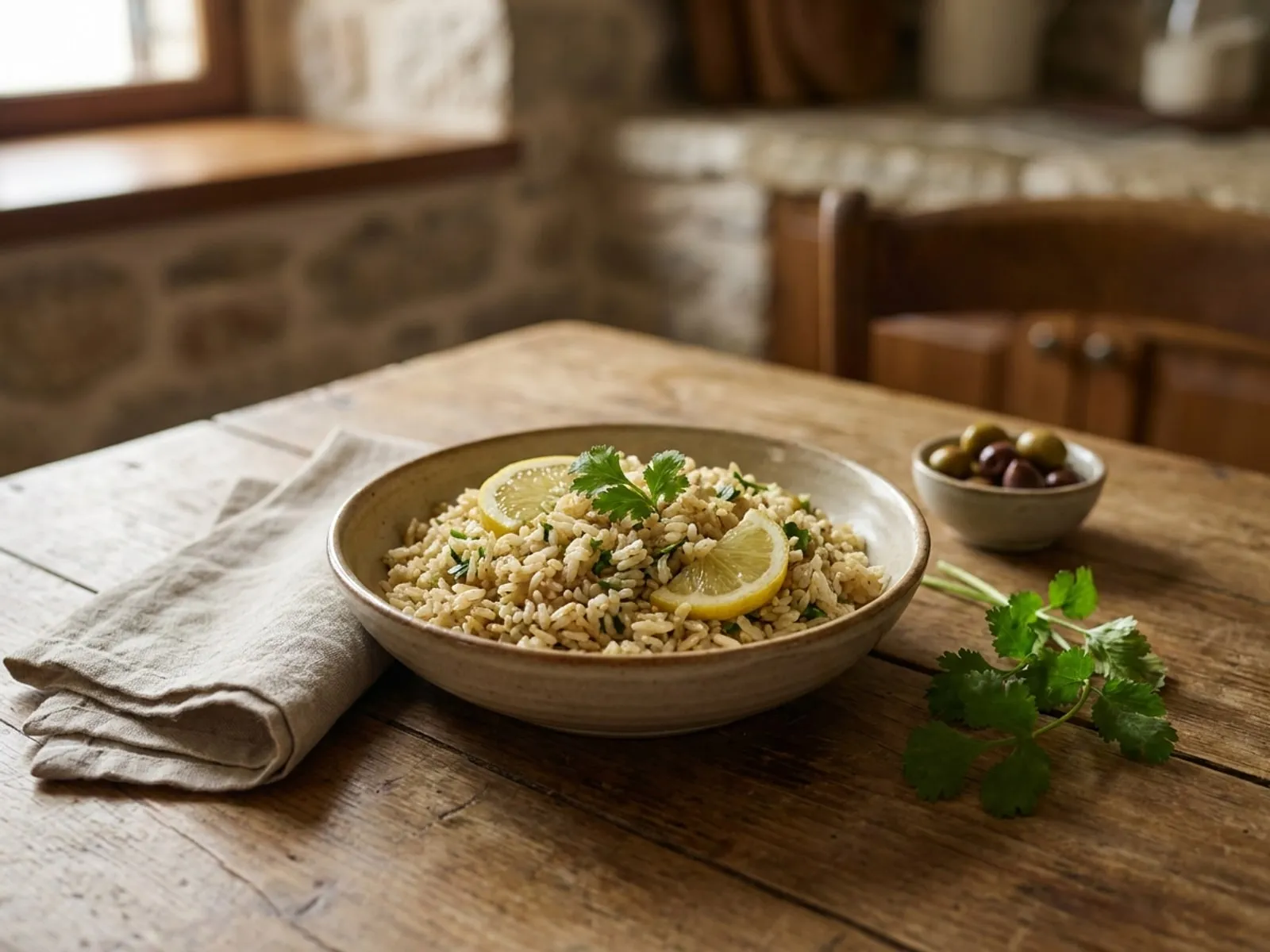 Korianderi në kuzhinë: si ta përdorni në kuzhinë - Oriz Me Koriander Dhe Limon - Receta e Plotë në Shtëpi