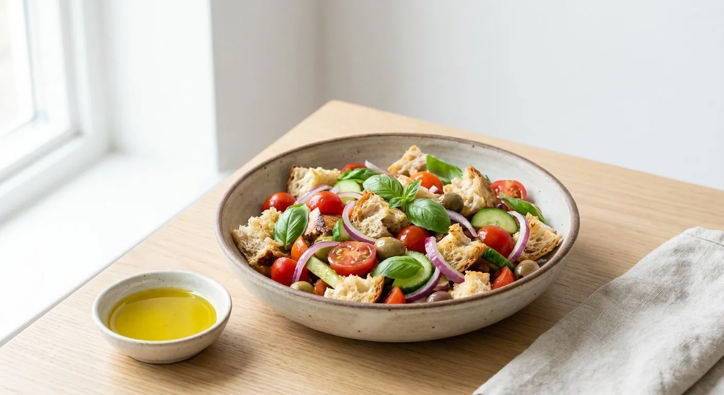 Sallatë Panzanella – Sallatë me Bukë - Recetë tradicionale shqiptare