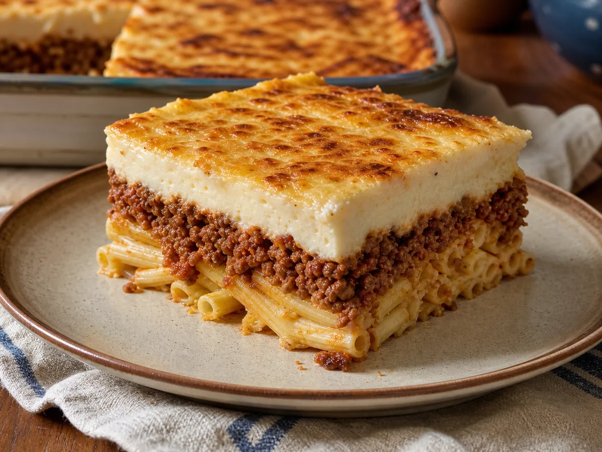 Pastiçio Greke me Mish dhe Beshamel - recetë tradicionale shqiptare buka & brumëra