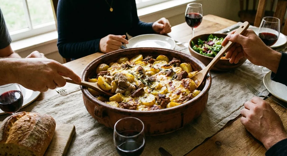 Patate ne Furre me Mish - Receta Familjare - recetë tradicionale shqiptare mish & peshk nga Elbasan