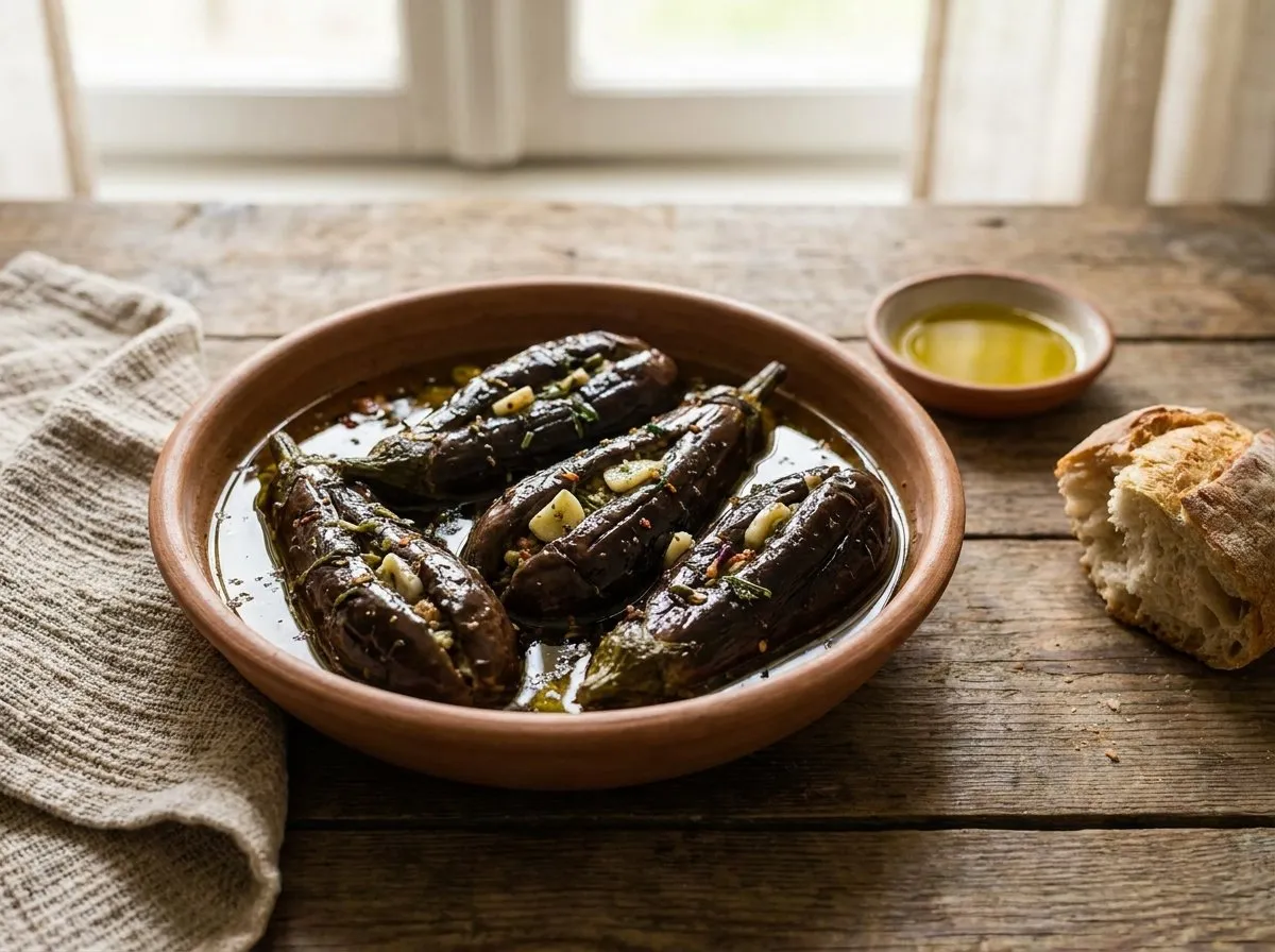 Patëllxhan Turshi me Vaj - Recetë tradicionale shqiptare