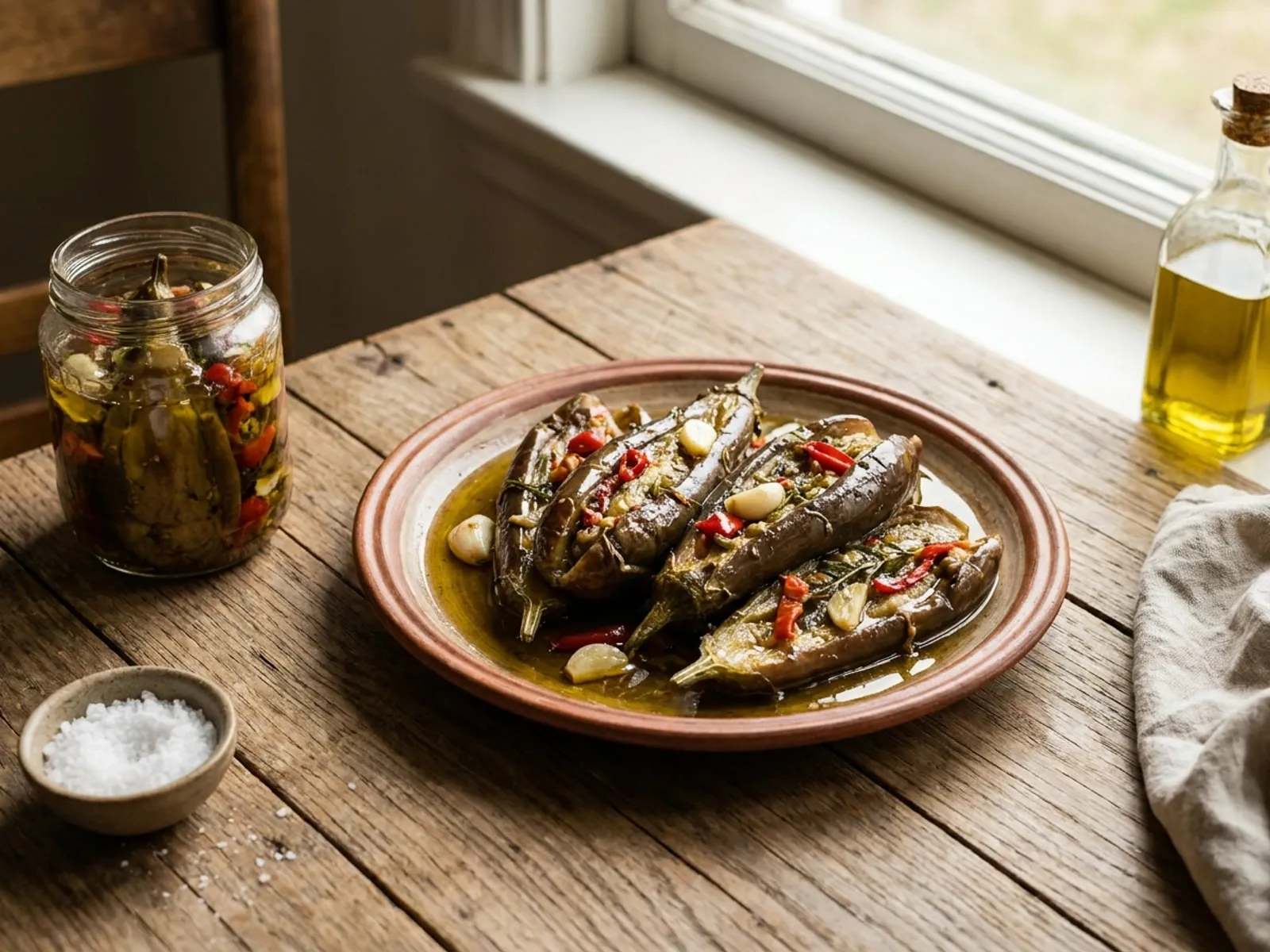 Patëllxhan turshi në vaj - Receta Tradicionale në Shtëpi - recetë tradicionale shqiptare perimet nga Durres