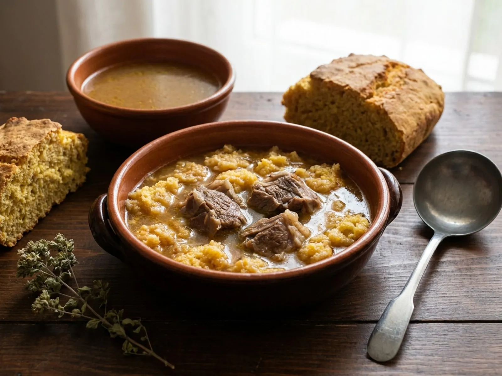 Përshesh me bukë misri dhe lëng mishi - Si ta Bëni në Shtëpi - recetë tradicionale shqiptare mish & peshk nga Tirane