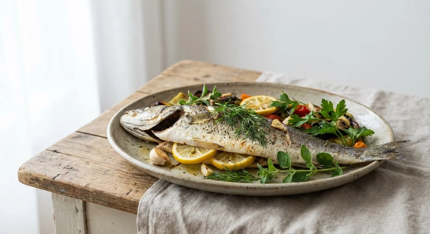 Peshk Dental në Furrë - recetë tradicionale shqiptare mish & peshk nga Korce