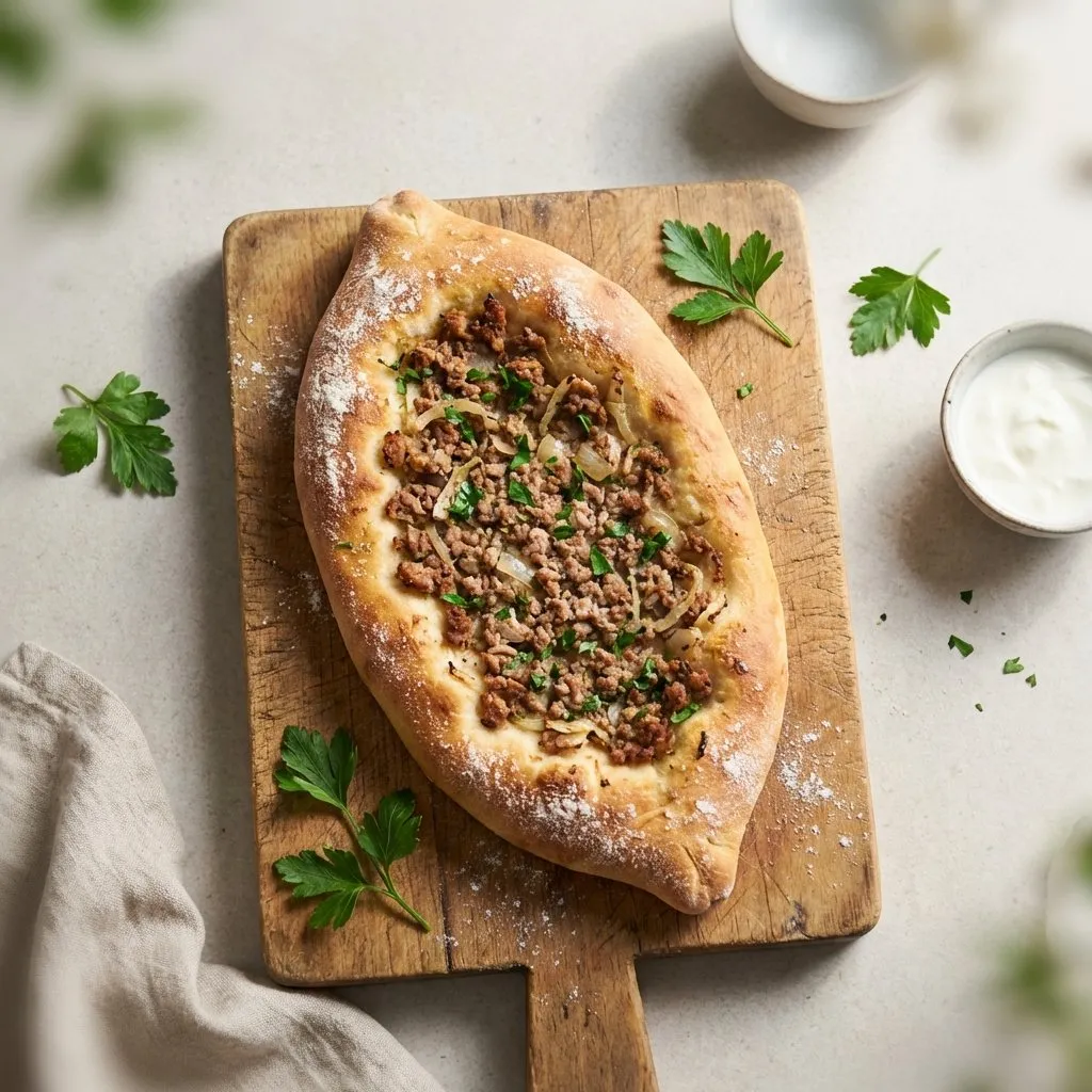 Pide Turke me Mish - recetë tradicionale shqiptare buka & brumera nga Elbasan