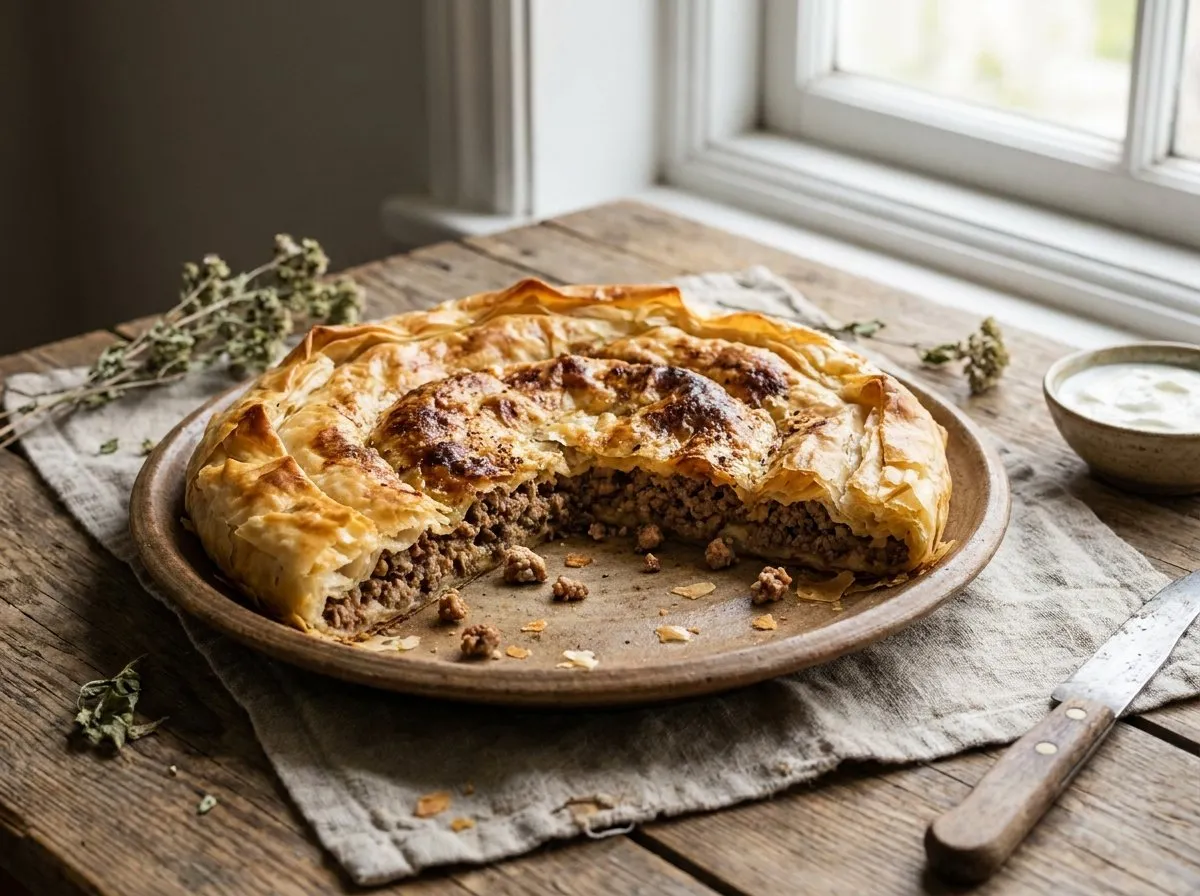 Pite me Mish të Grirë - Recetë tradicionale shqiptare