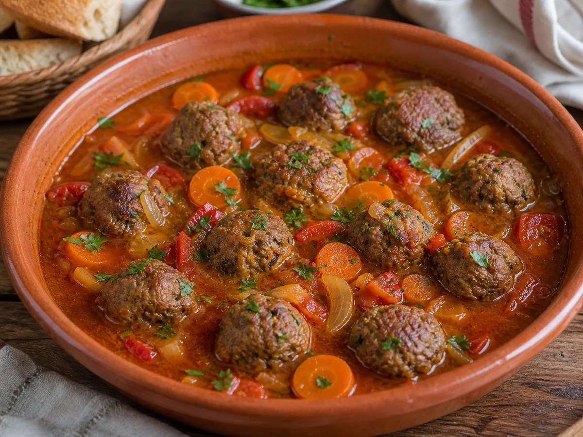 Qofte me Lëng Domate, Karota dhe Spec - recetë tradicionale shqiptare mish & peshk