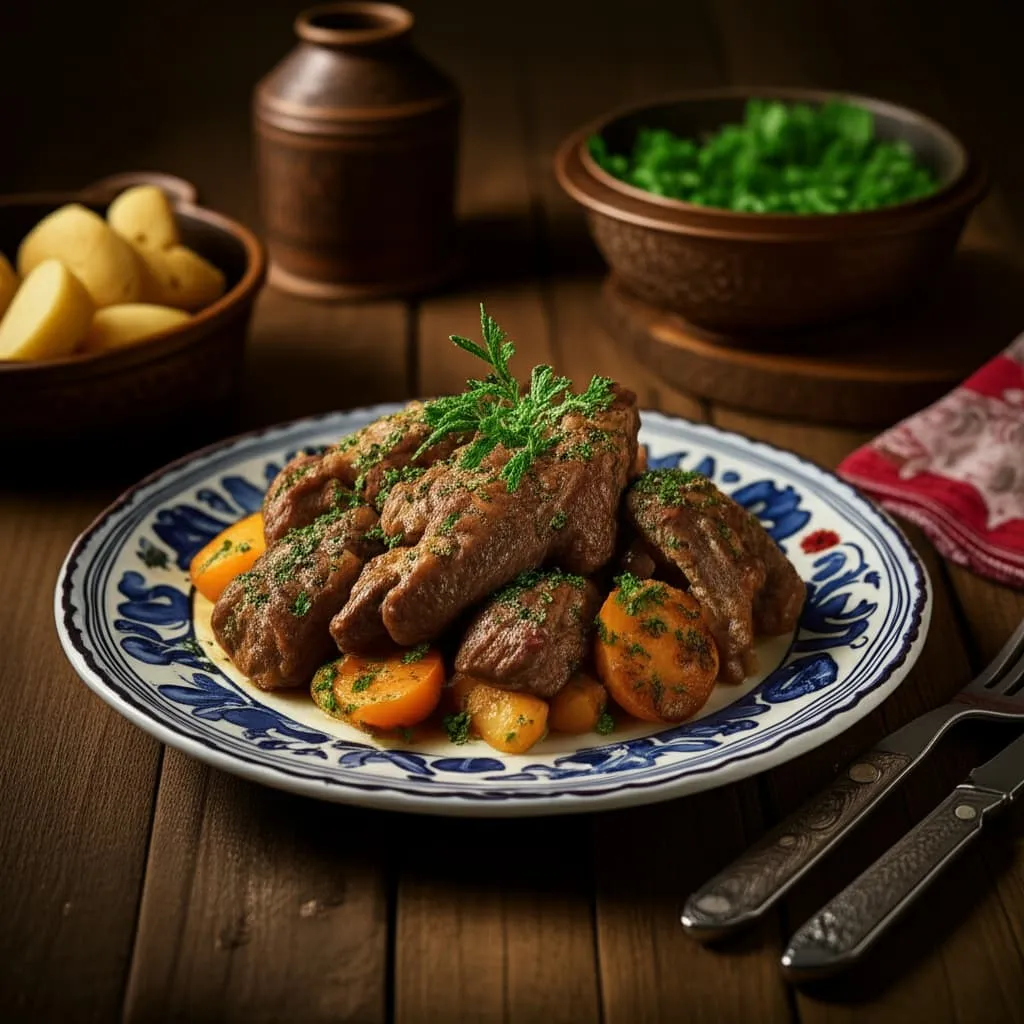 Role Viçi me Erëza dhe Verë të Bardhë – Receta e Veçantë - recetë tradicionale shqiptare mish & peshk