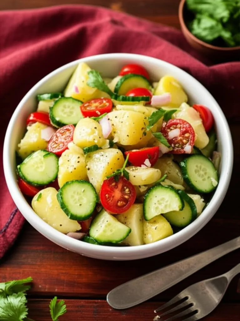 Sallatë me Patate dhe Kastraveca – Shoqëruesja e Përkryer e - recetë tradicionale shqiptare sallatë