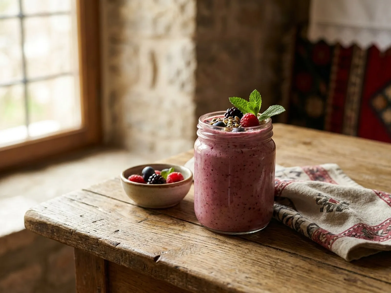 Smoothie Me Fruta Dhe Kos - Receta Familjare në Shtëpi - recetë tradicionale shqiptare embelsira nga Korce