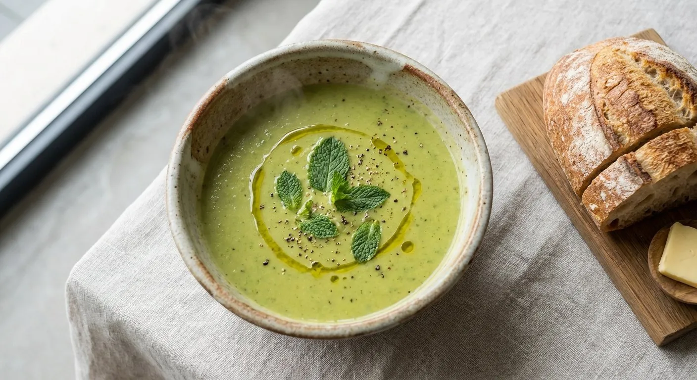 Supë me Bizele dhe Mentë - recetë tradicionale shqiptare supa nga Tirane