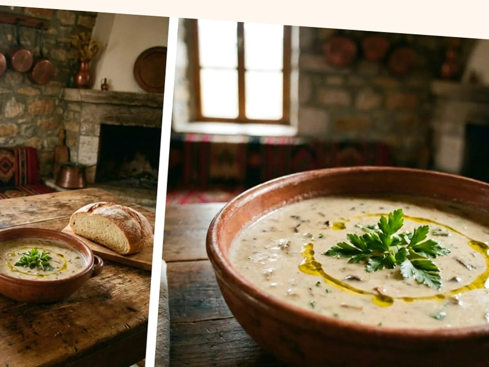 Supë Krem me Miell Misri - recetë tradicionale shqiptare supa