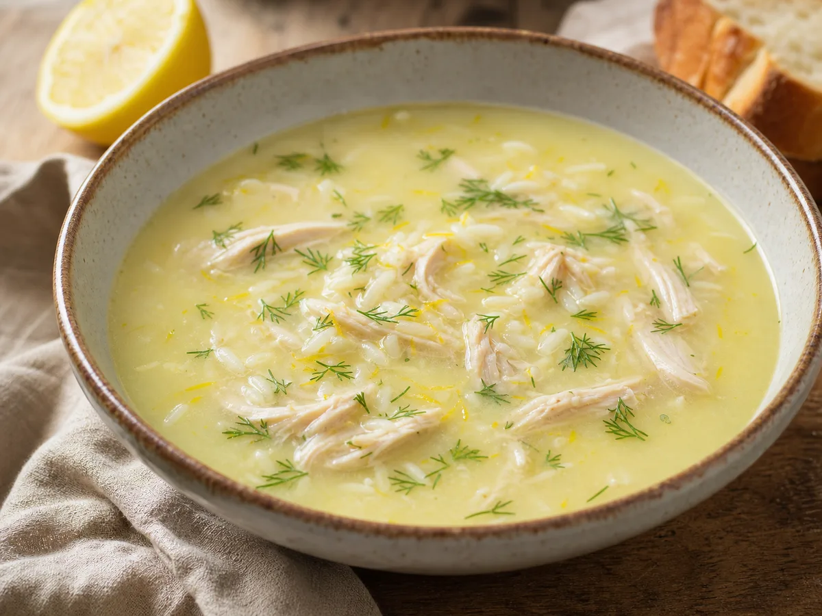 Supë Pule me Vezë e Limon (Avgolemono) - recetë tradicionale shqiptare supa nga Shqipëri