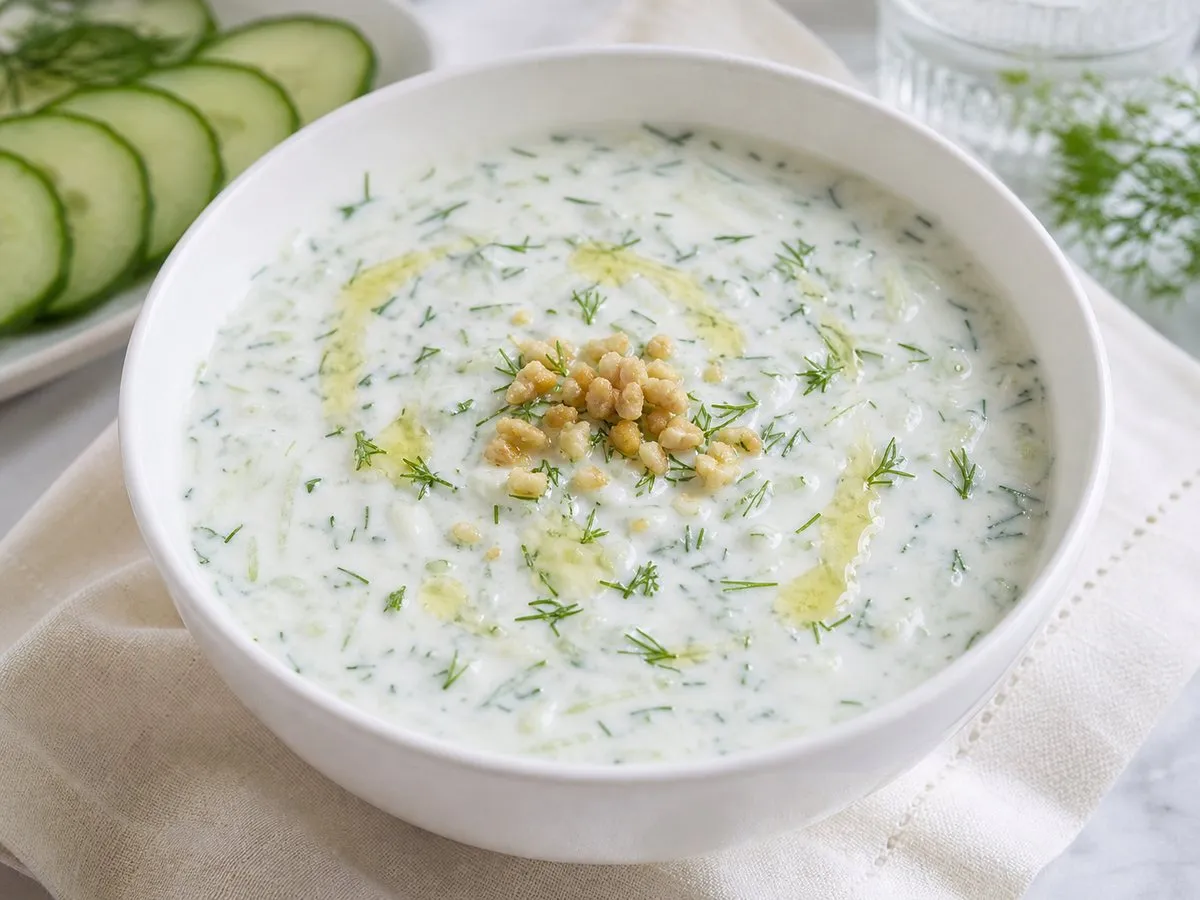 Tarator me Kos dhe Kastravec, Salcë e Ftohtë - recetë tradicionale shqiptare sallatë