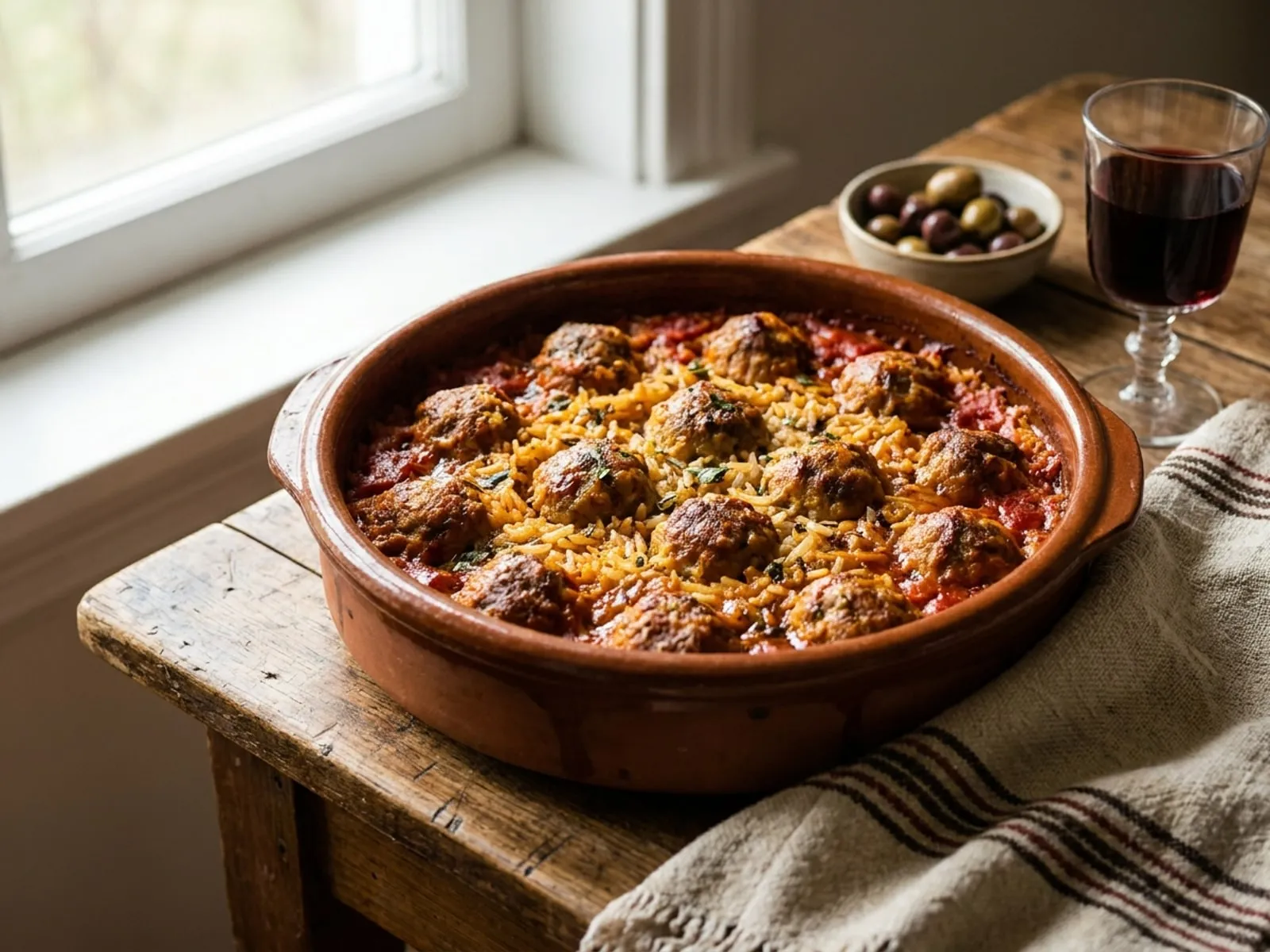Tavë orizi me qofte - Receta Tradicionale në Shtëpi