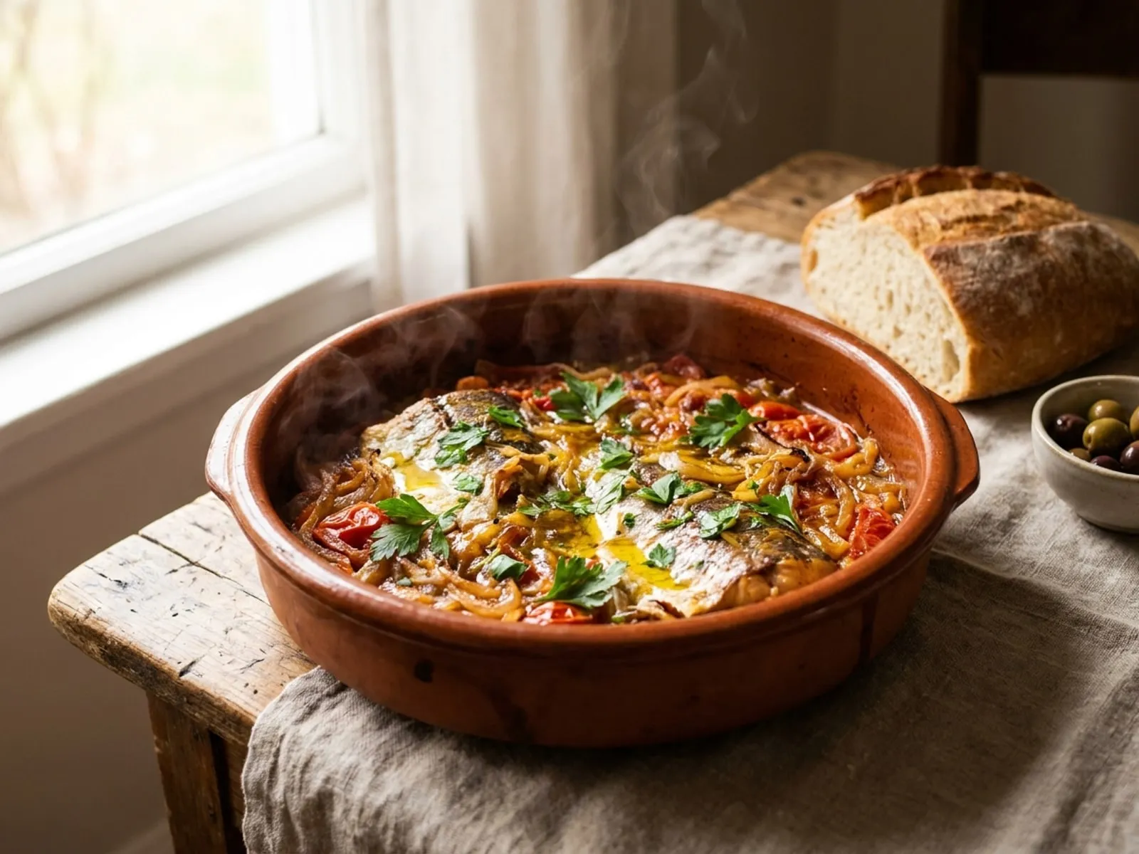Tave Peshku Me Qepe - Receta Tradicionale në Shtëpi - recetë tradicionale shqiptare tave nga Shkoder